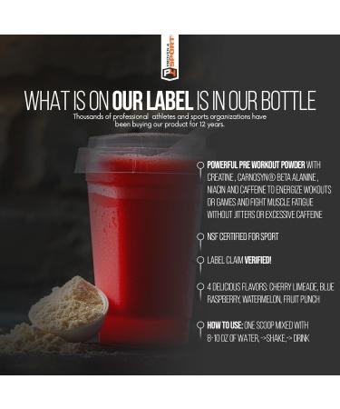 Proven4 Pre Workout Powder for Men and Women with Creatine - Beta Alanine - Caffeine NSF Certified Energy Supplement Cherry Limeade 30 Servings - Buy Online on GoSupps.com