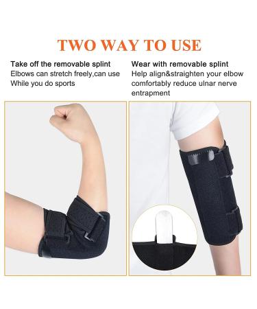 Shop Adjustable Elbow Brace Support for Night Use | Pain Relief & Joint Stabilization | Comfortable with Removable Metal Splints - Buy Online on GoSupps.com