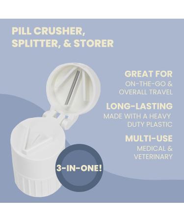 3-in-1 Pill Cutter Splitter & Crusher with Twin Compartment Storage - Heavy Duty Ideal for Medicine & Vitamins - Buy Online on GoSupps.com