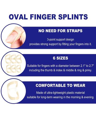 10Pcs Oval Finger Splints & Sleeves Kit - Trigger Finger Splint & Finger Brace Support for Various Conditions - Sizes 4-9 - Buy Online on GoSupps.com