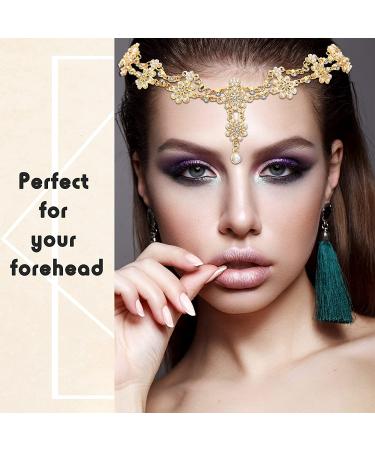Rhinestone Head Chain Jewelry - Bohemian Style Wedding Headpiece for Women (Gold) - Buy Online on GoSupps.com