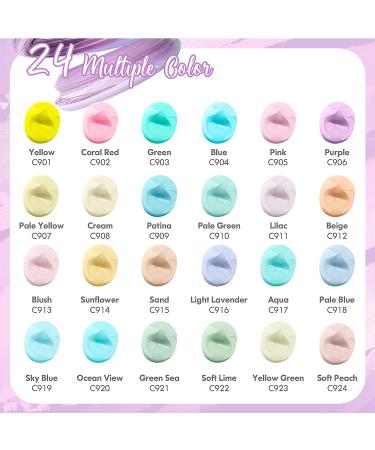 Caliart Pastel Acrylic Paint Set with 12 Brushes - 24 Colors (59ml/2oz) for Artists, Students, Kids - Halloween Painting Supplies Kit - Buy Online on GoSupps.com