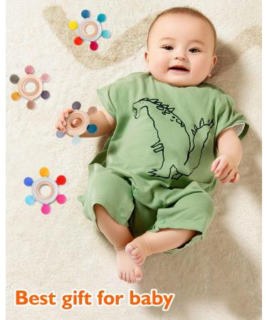 Akolik Teething Toy for Babies 0-6 6-12 Months | BPA-Free Silicone Teether with Wooden Ring | Chewable Rudder Design - Buy Online on GoSupps.com