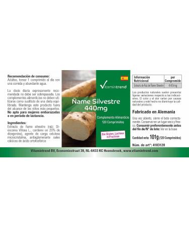 Wild Yam Extract 440mg - 120 Tablets - 20% Diosgenin - Vitamintrend - Yam Extract - High Dosed - Vegan | Vitamintrend  - Buy Online on GoSupps.com
