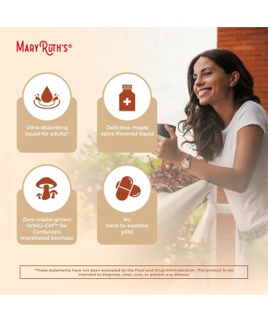 MaryRuth Organics Cordyceps Mushroom Supplement | Ultra Absorption Liposomal | Full Spectrum Mushroom | 200mg Beta-Glucans Per Serving | USDA Organic | Vegan | 7.6 oz | 15 Servings - Buy Online on GoSupps.com