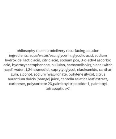 philosophy microdelivery resurfacing solution - with 4% ahas cica & vitamin C - reduces the appearances of fine lines & pores - 5 fl oz - Buy Online on GoSupps.com