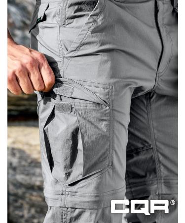 CQR Men's Convertible Cargo Pants - Water-Repellent Hiking Pants Zip-Off Light Stretch UPF 50+ TXP405 - Stone 28W/30L | International Shipping Available - Buy Online on GoSupps.com