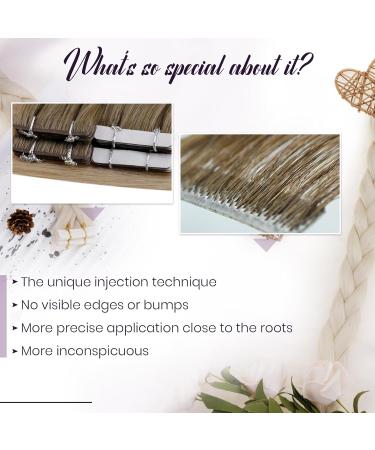 Buy Laavoo 50cm Brown Ombre Tape-In Hair Extensions - Real Virgin Hair #8/27/60 - Seamless Light Brown Balayage - 5pcs 12.5g - Buy Online on GoSupps.com