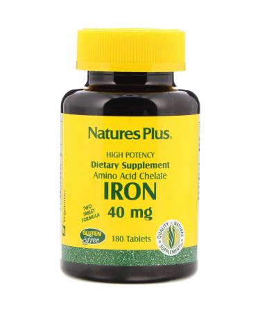 Nature's Plus Iron 40 mg 180 Tablets