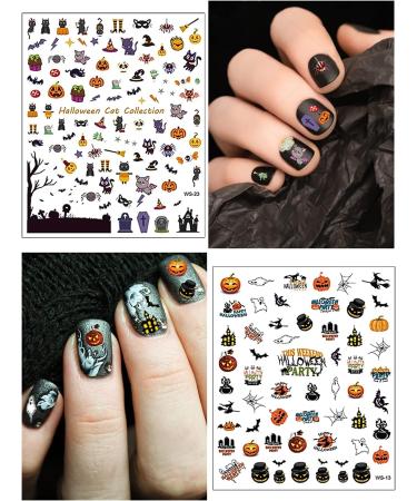 1500+ Patterns Halloween Nail Art Stickers Decals EBANKU 3D Self-Adhesive Nail Sticker Halloween Pumpkin Spider Bat Grave Manicure Sticker for Women Nail Art Decorations (12 Sheets) - Buy Online on GoSupps.com