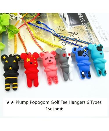 HiHaru TongTong Popogom Golf Tee Hanger Set - 6 Types (6pcs) | Putter Keeper Buddy Butterfly Caddy Supplies & Cover Holder - Buy Online on GoSupps.com
