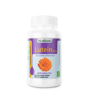 PRONUCARE Lutein Esters 20mg Chewable Tablets for Eye Health - Blue Light Protection Digital Eye Strain Relief Antioxidant Support - Blueberry Flavor Gluten-Free Non-GMO 100 Count