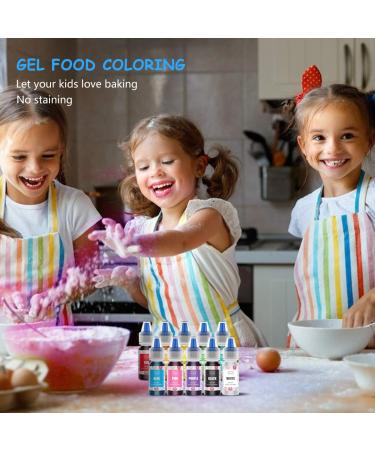 Jelife 10 Color Gel Food Coloring Set 6ml Bottles, Flavorless Neon Edible Dye for Vibrant Cake Decorating, Baking, and Frosting - Buy Online on GoSupps.com
