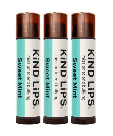 Kind Lips Organic Sweet Mint Lip Balm 3-Pack Cooling Refreshing Lip Care for Dry Chapped Lips 100% Natural Clean Gluten-Free Grain-Free Made in USA Everyday Value chapstick Set