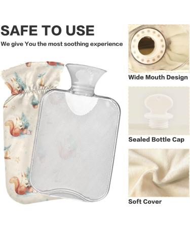 Oarencol Hot Water Bottle with Cover - Squirrel Tree & Star Design 1L for Hot & Cold Compress - Buy Internationally! - Buy Online on GoSupps.com