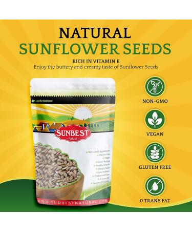 Sunbest Natural Unsalted Sunflower Kernels Snack Pack - Raw Vegan Non-GMO Kosher Seeds in Resealable Bag - 3 lbs - Buy Online on GoSupps.com