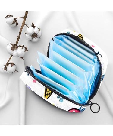 Portable Watercolor Flamingo Sanitary Napkin Storage Bag | Menstrual Cup Pocket for Teenagers & Women - Zippered Summer Design - Buy Online on GoSupps.com