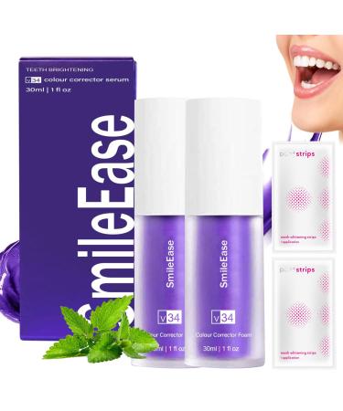 2 pieces herosmile color correction serum toothpaste purple toothpaste white diamond smile teeth purple tooth whitening purple tooth paste color correction serum teeth color corrector tooth stain removal white