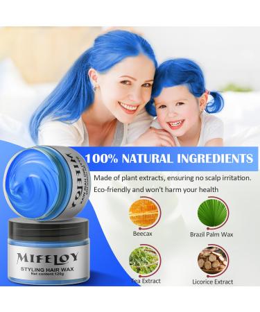 Blue Temporary Hair Color Wax - Instant Washable Hairstyle Dye for Girls & Women | Perfect for Parties Cosplay & Halloween - Buy Online on GoSupps.com