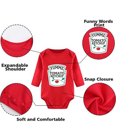 Culbutomind Baby Twins Bodysuit Ketchup Mustard Unisex Romper | Multicolored Newborn Outfits | Infant Jumpsuit 0-3 Months - Buy Online on GoSupps.com