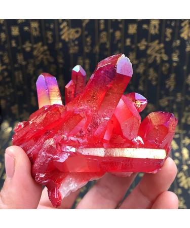 Red Titanium Coated Natural Rock Crystal Cluster Quartz Geode Stone Gemstone Home Decoration Specimen ZJGIDTEM (Size : 50g) - Buy Online on GoSupps.com