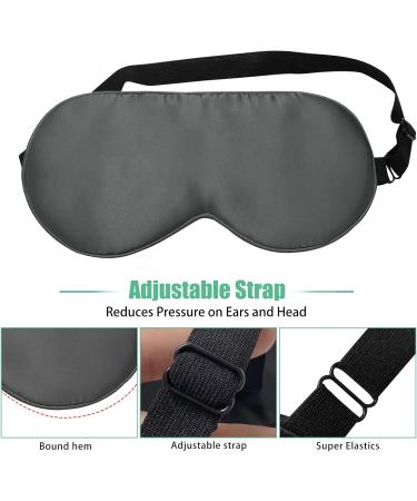 4 Pack Silk Sleep Masks - Black and Grey | Luxurious Eye Mask Set - Buy Online on GoSupps.com