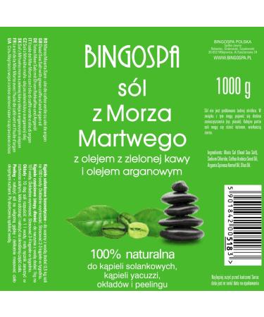 Buy Bingospa Anti-Aging Dead Sea Swimming Salt - Green Coffee & Argan Oil for Skin Regeneration & Hydration - 1000g - Buy Online on GoSupps.com