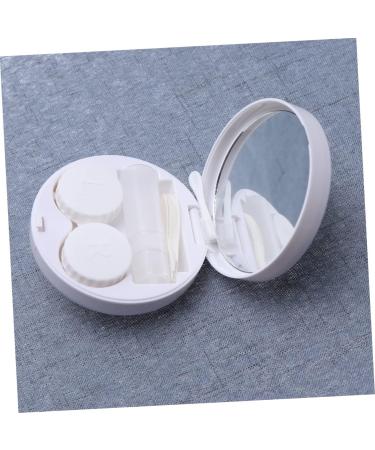Buy SOLUSTRE 1pc White Contact Lens Case with Mirror - Perfect for Travel & Eye Care - Buy Online on GoSupps.com