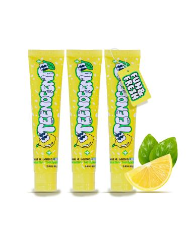 Sensitive Toothpaste Basil&Lemon - Fluoride-Free Nano Hydroxyapatite Remineralizing Sensitivity Relief SLS-Free Anti-Plague Vegan 2.83 oz (Pack of 3)
