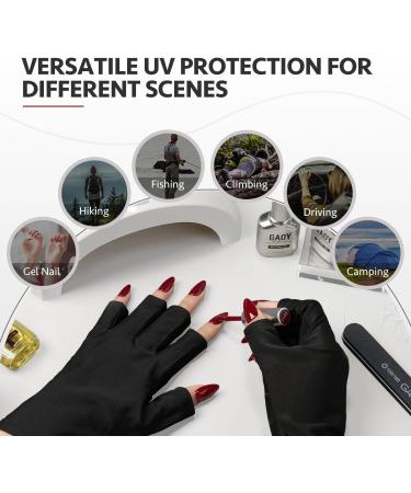 GAOY Anti UV Gloves for Gel Nail Lamp | Professional Fingerless UPF50+ UV Protection for DIY & Salon Nail Art Accessories - Buy Online on GoSupps.com