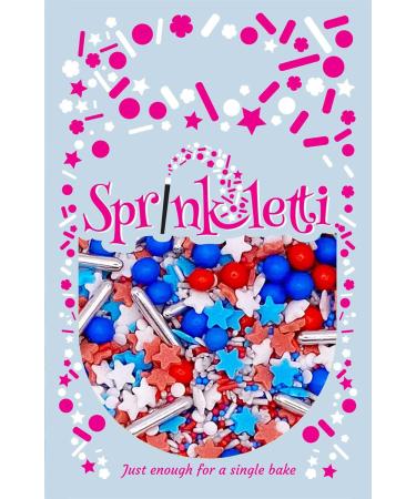 Sprinkletti - Stars and Stripes- 30g Cake Topper Sprinkles - Chocoballs Rods Balls Strands And Sugar Star Shapes - Edible Cake Decorations - Birthday Cake Sprinkles 30g Stars and Stripes - Buy Online on GoSupps.com