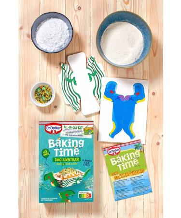 Dr. Oetker Baking Time Dino Adventure Kit - Bake 6 Dino Shaped Cakes | All-in-One Fun for Kids | International Shipping Available - Buy Online on GoSupps.com