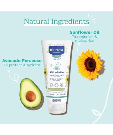 Mustela Stelatopia Emollient Cream - Sunflower Fragrance Free, 6.76 fl oz (200 ml) | Best for Sensitive Skin - Buy Online on GoSupps.com
