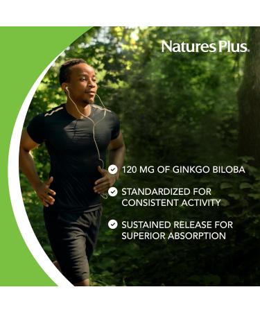 NaturesPlus Herbal Actives Ginkgo Biloba Extended Release - 60 Tablets - Vegetarian Gluten Free - 60 Servings - Buy Online on GoSupps.com