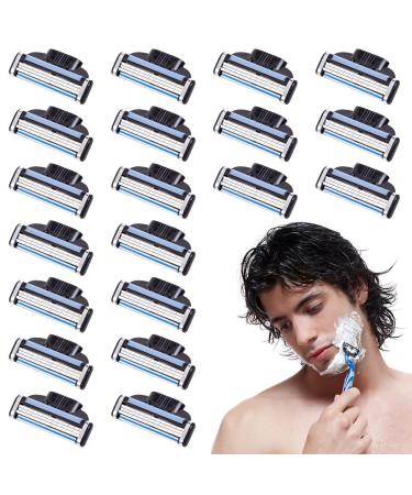 Xpsirny 20 pieces Make 3 blades with knife holder Mach 3 men shaver Mach 3 razor blades make 3 men razor blade beard blades men mach3 razor blades for wet razing men