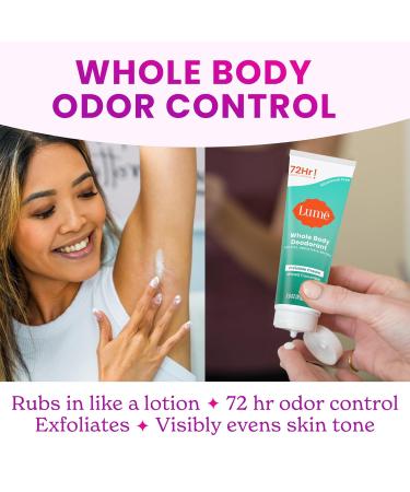 LUME Whole Body Deodorant - Invisible Cream Tube - 72 Hour Odor Control - Aluminum Free Baking Soda Free Skin Safe - 3.0 ounce (Pack of 2) (Minted Cucumber) Minted Cucumber 3 Ounce (Pack of 2) - Buy Online on GoSupps.com