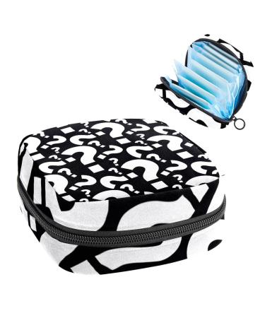 Women's bonds Storage pockets Stillpad Halter question mark black pattern portable period kit pocket feminine product bag for women girls color1