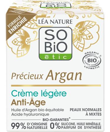 L A NATURE SO BiO tic | Light Anti-Aging Day Cream Precious Argan | Smoothes Tones and Firms the Skin | Organic Argan Oil | Hyaluronic Acid | 99% Natural Origin | Made in France | 50 ml - Buy Online on GoSupps.com