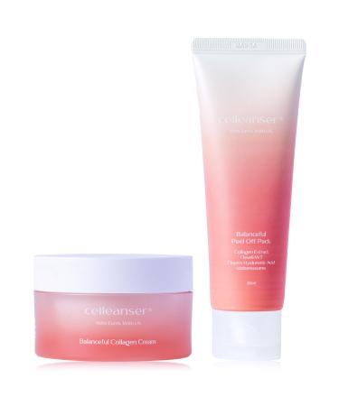 CELLEANSER Collagen Duo: Cream and Peel-Off Mask Set