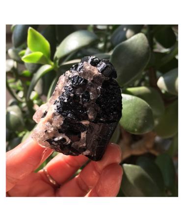 Natural Crystal Rough Natural Crystal Rough 1pcs Natural Black tourmarine and Crystal Specimen Reiki Crystals Rough Gemstone for Home Decoration