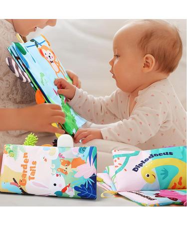 Little Bado Crinkle Tail Cloth Books Set - Jungle, Dinosaur, Garden Themes | Soft Baby Books for Boys and Girls | Ideal Birthday or Christmas Gift - Buy Online on GoSupps.com