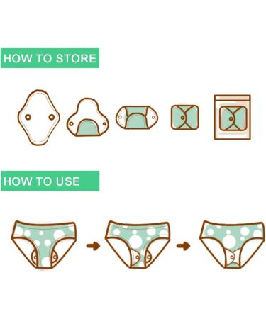 Teamoy 6Pcs 7.9 Reusable Washable Cloth Menstrual Pads with Wet Bag - Small Mixed Pattern - Buy Online on GoSupps.com