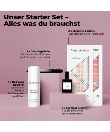 Buy Original Miss Sophie Starterset | Self-Adhesive Nail Foils - Nude Baby Boomer & Sugar Babe | Fast Simple Application | Premium Nail Polish Foil Set - Buy Online on GoSupps.com