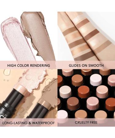 ANGLICOLOR 2 Pcs Contour Stick Bronzer Stick Highlight Stick Highlighting Stick Long Lasting Makeup Face Brightens & Shades Wand Lightweight Highlight Bronzer Makeup for Face Cheek (Fair #05#09) 0509 - Buy Online on GoSupps.com