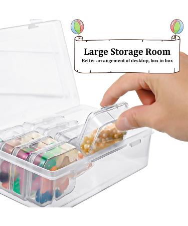 12-Piece Small Clear Plastic Beads Storage Containers with Hinged Lid - Ideal for Jewelry, Diamonds, DIY Art Crafts - 2.12 x 2.12 x 0.79 Inch - Buy Online on GoSupps.com