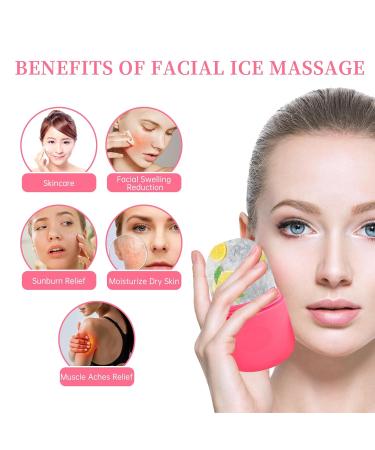 Shop Ice Roller & Gua Sha Facial Tool - Pink Ice Cube Massager for Eye Bags Wrinkles & Lifting - Best Skin Care for Women & Girls - Buy Online on GoSupps.com