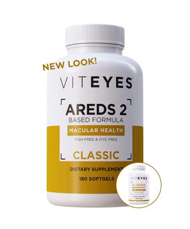 Viteyes AREDS 2 Classic Macular Health Formula Softgels Eye Health Vitamin for Vision Protection Lower Zinc Eye Vitamins Macular Vitamins Beta-Carotene Free 180 Softgels 180 Count (Pack of 1)