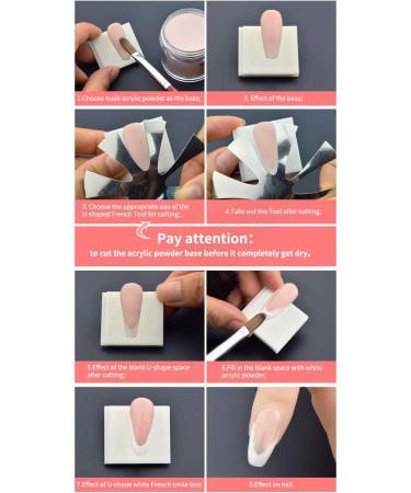 Easy French Smile Cut Line Edge Nail Cutter Acrylic Easy French Smile Cut V Line Tips Manicure Edge Trimmer Almond Shape Pro 9 Size Nail Art Template Tool (3Pcs - All) - Buy Online on GoSupps.com