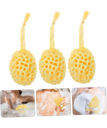 Hemoton 3pcs Honeycomb Bath Ball Scrubber | Natural Polyurethane Body Loofah & Shower Sponge for Men - Portable Bath Accessories - Buy Online on GoSupps.com