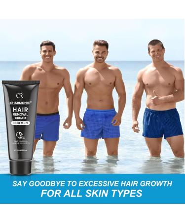 Hair Removal Cream Charmonic Intimate/Private Area Hair Remover for Men Fast & Painless Hair Removal for Underarm Chest Back Legs and Arms Depilatory Cream for Unwanted Coarse Body Hair (Black 2 pcs) - Buy Online on GoSupps.com